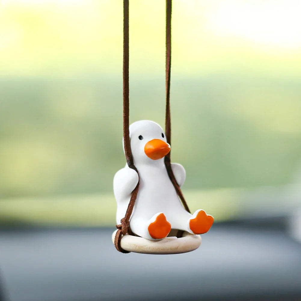 Gypsum Cool White Swing Duck with Sunglasses Automoblie