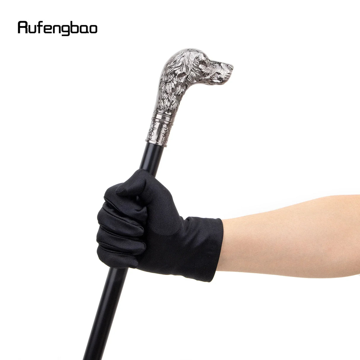 Sliver Loyal Dog Head Walking Stick with Hidden