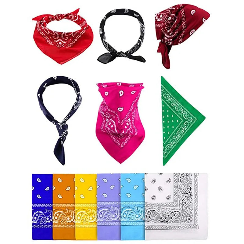Fashion Bandana Kerchief Head Square Scarves Print Handkerchief