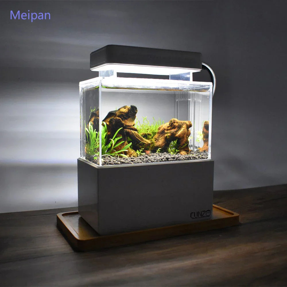 Portable Mini Betta Fish Tank Aquarium Desktop Decorations