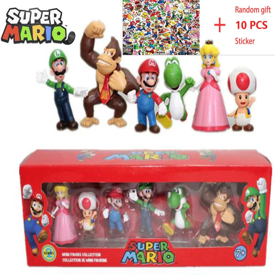 6pcs/set Super Mario Bros PVC Action Figure Toys