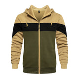 Fashion Mens Zip Up Hoodies Sweatshirts Patchwork Jumper