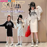 Spring Autumn Baseball Suits Children Jacket Pleated Skirt