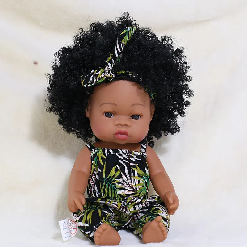 35cm Newborn Reborn African Doll Baby Simulation Soft