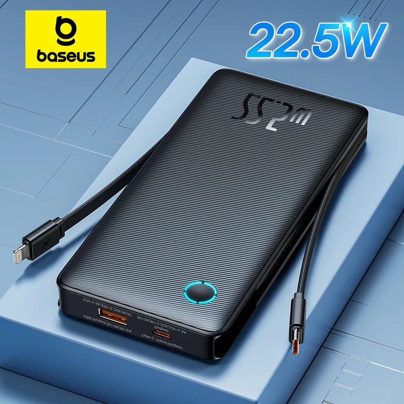 Baseus 22.5W Power Bank 10000mAh with Two Built-in