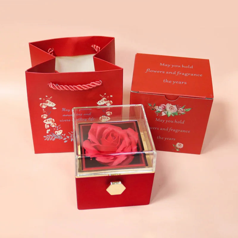 New Rotation Rose Jewelry Gift Box Valentine's Day