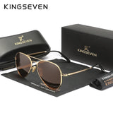 KINGSEVEN Pilot Alloy Men‘s Sunglasses Polarization UV400 Anti-reflection Full Frame Parsnip Glasses Women Retro Luxury Eyewear