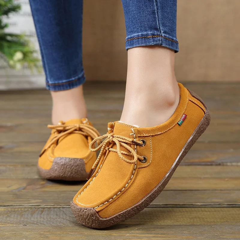 New Arrival Women Casual Shoes 2023 Suede Leather