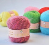 6 Balls Angora Mohair Wool Yarn for Knitting