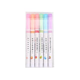 1/6Pcs/set Kawaii Flowers Line Shaped Highlighter Pens Roller