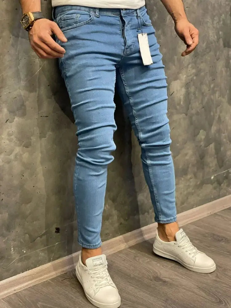 High Quality Stretch Elastic Skinny Jeans Men European