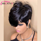 Short Pixie Cut Remy Human Hair Wigs Ready