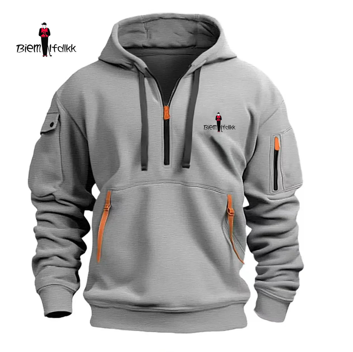 Biyin 2024 Cotton Dropped Shoulder Hooded Sweatshirt Men's