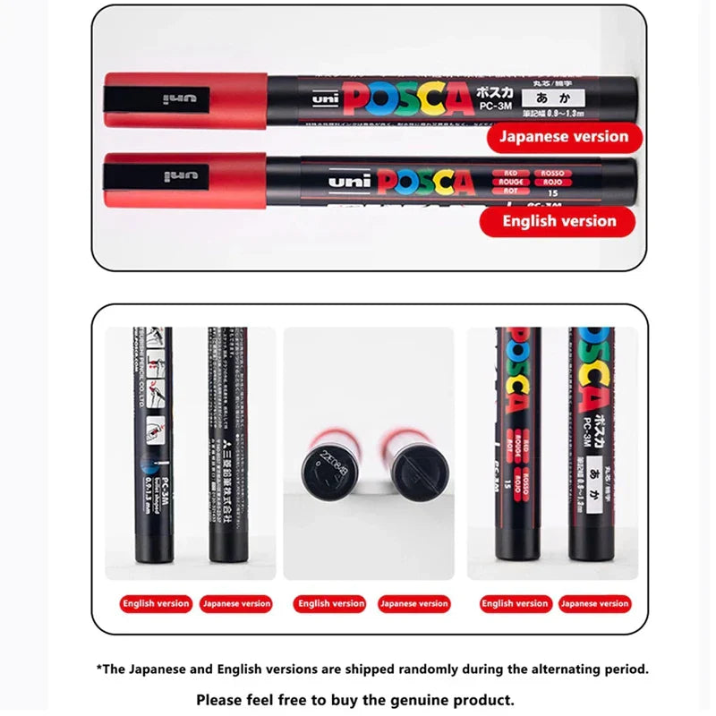 Japan Posca Marker Pen Set Non-Toxic Utilies Escolares