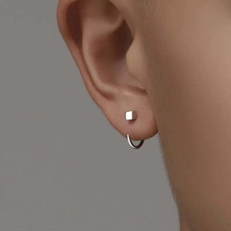 For Men, S925 Silver Needle Earrings For Men