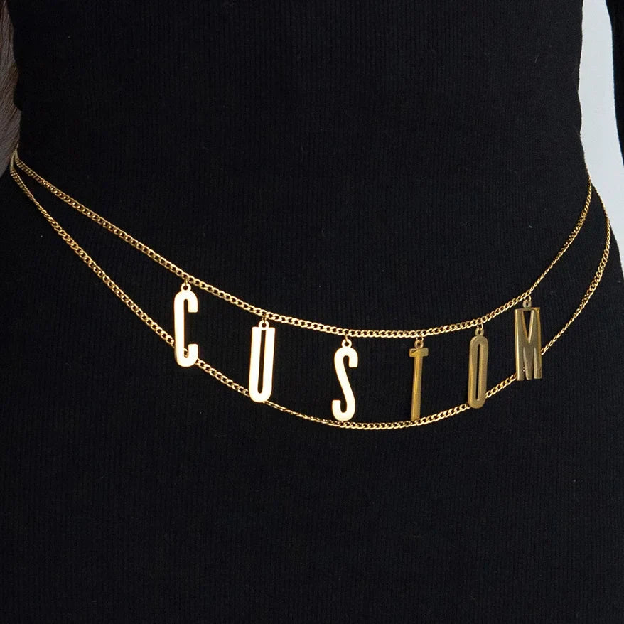 Atoztide Personalized Custom Name Waist Chain for Women