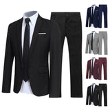 1 Set Trendy Men Blazer Pants British Style