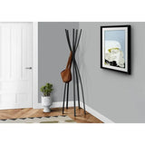 Elegant Satin Black 72" Contemporary Metal Coat Rack