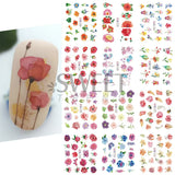 12pcs Hedgehog Animal Nail Water Stickers Pine Cones