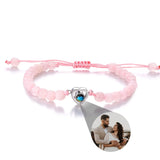 Custom Natural Stone Bracelet Personalized Photo Projection Bracelet