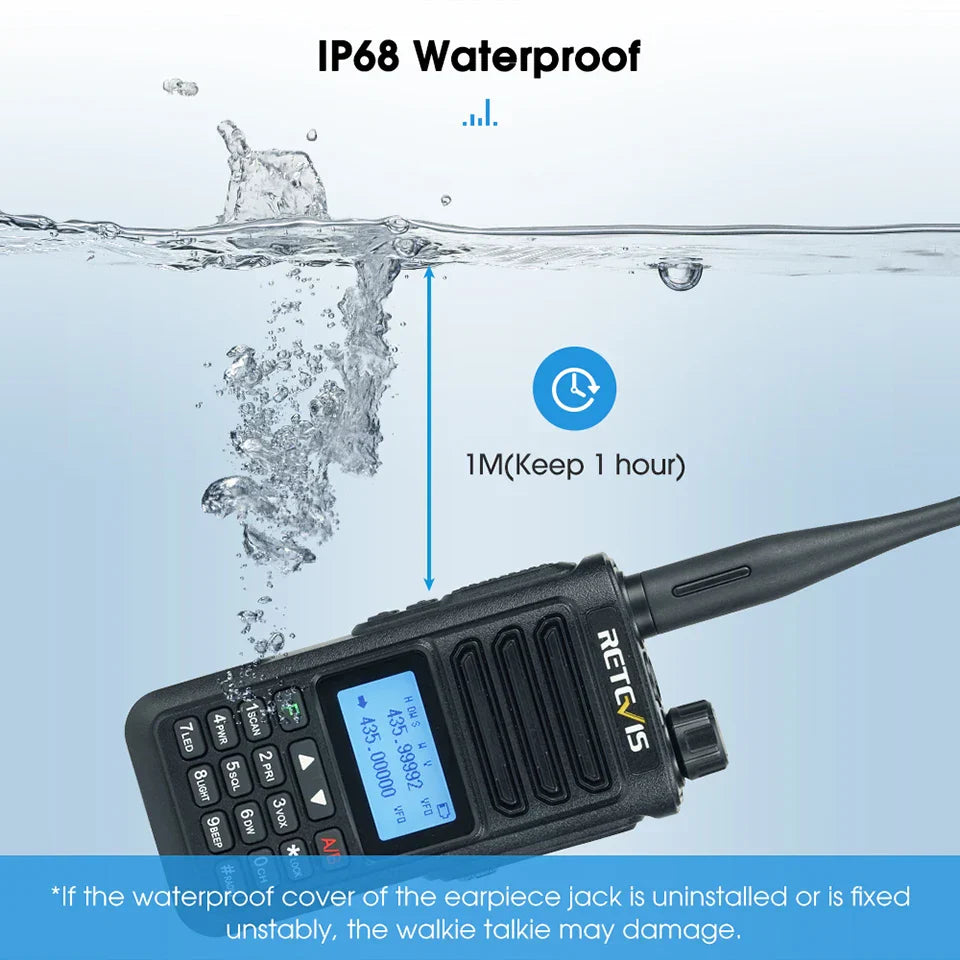 Retevis RA89 Walkie Talkie USB C Charge IP68