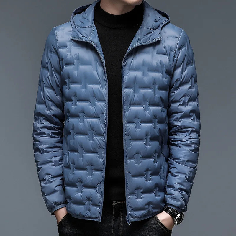 Hooded Short 90 White Down Jacket Lightweight warm