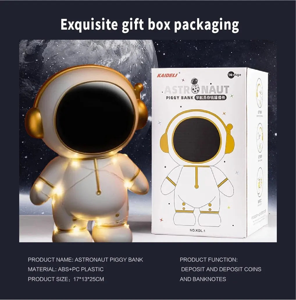 Money Box Astronaut Children Gift Creative DIY Light