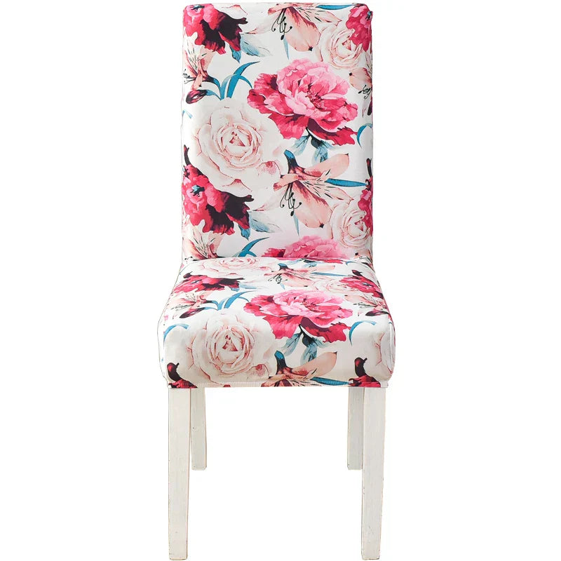 floral chair covers spandex elastic for dining room