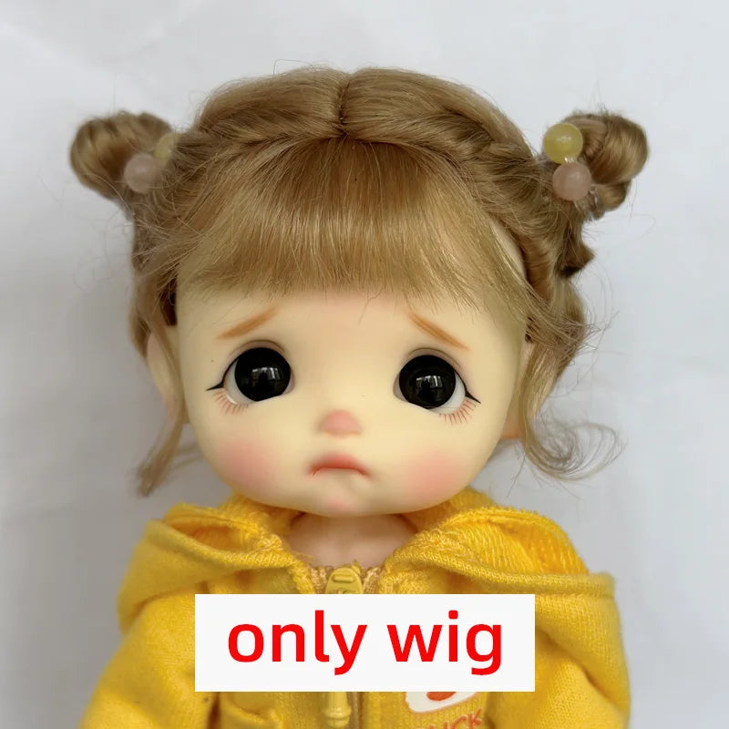 Doll Wig Bangs Ponytail Curly Soft Mohair Wig