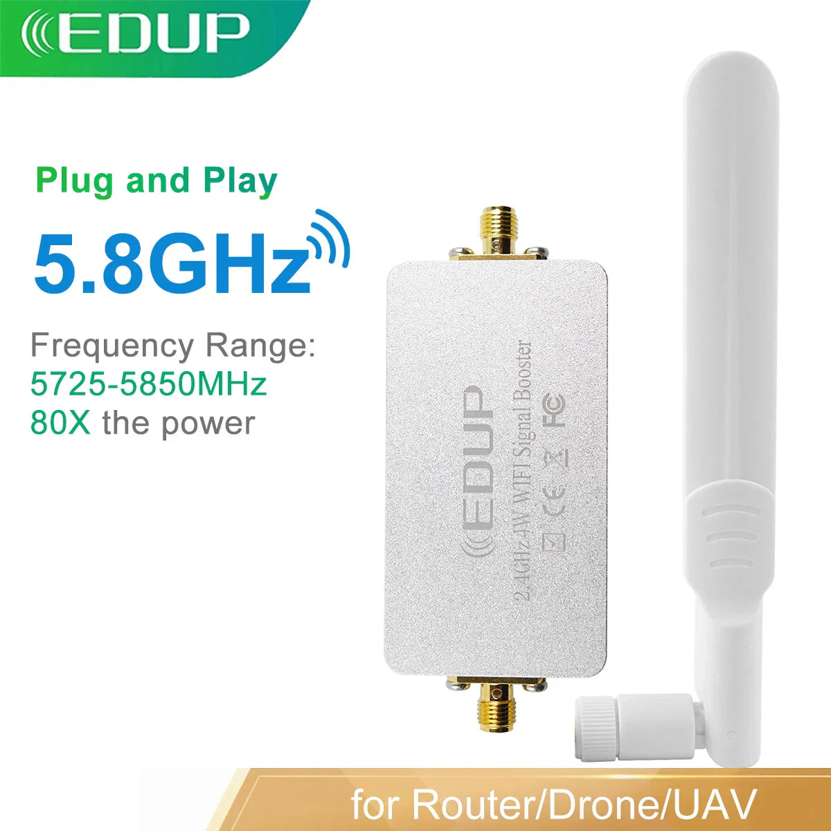 EDUP WiFi Booster 5.8GHz 4W Wireless Signal Booster