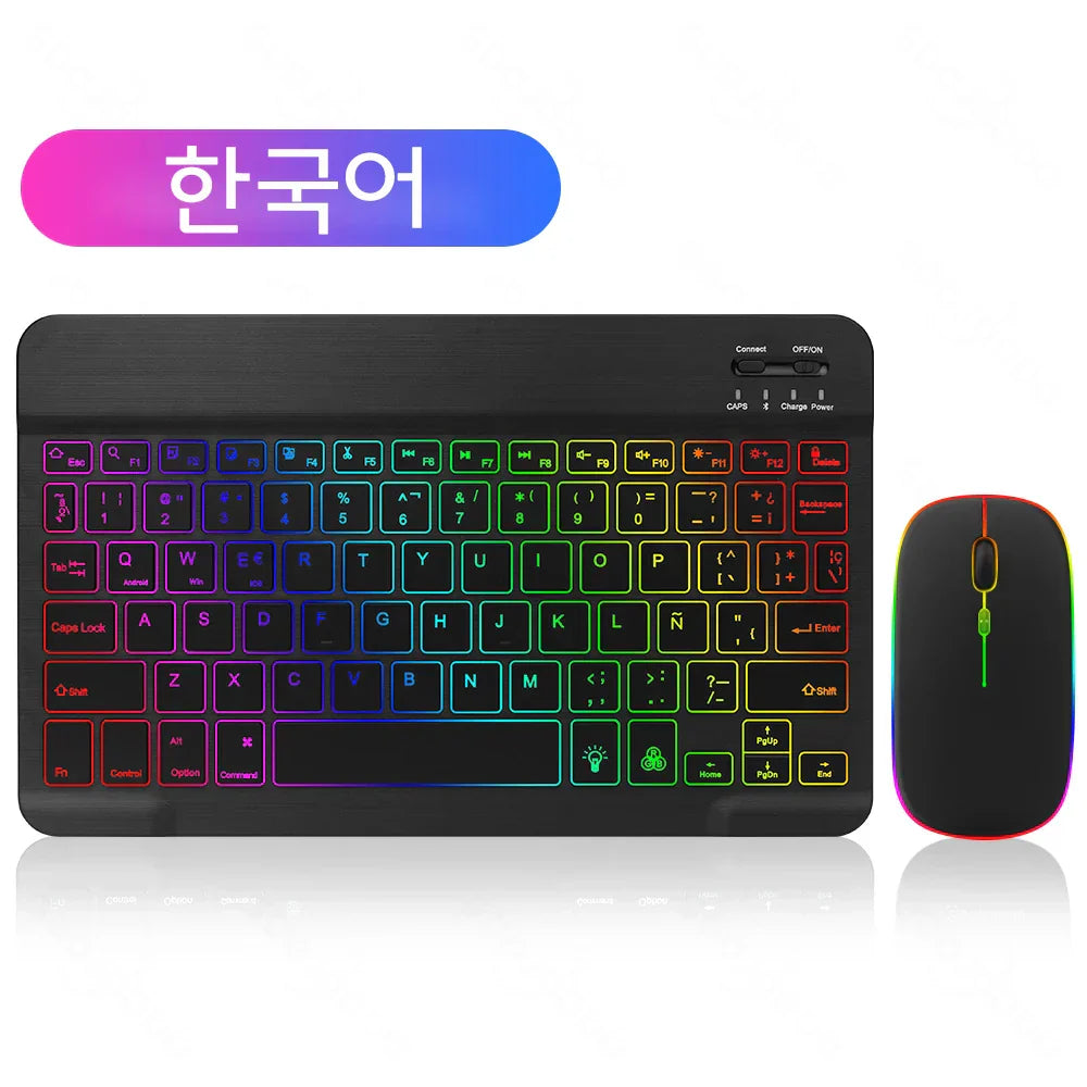 EMTRA Backlit Backlight Bluetooth Keyboard Mouse For IOS