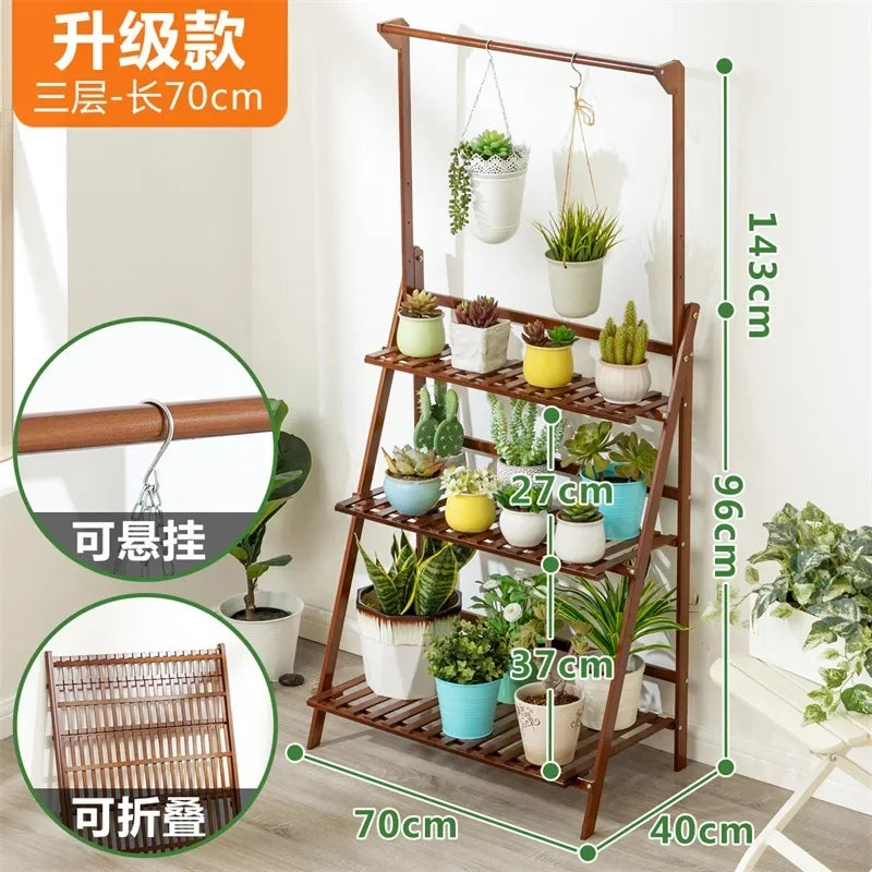 Plant Stand Storage Shelf 3-Tier Hanging Stand for