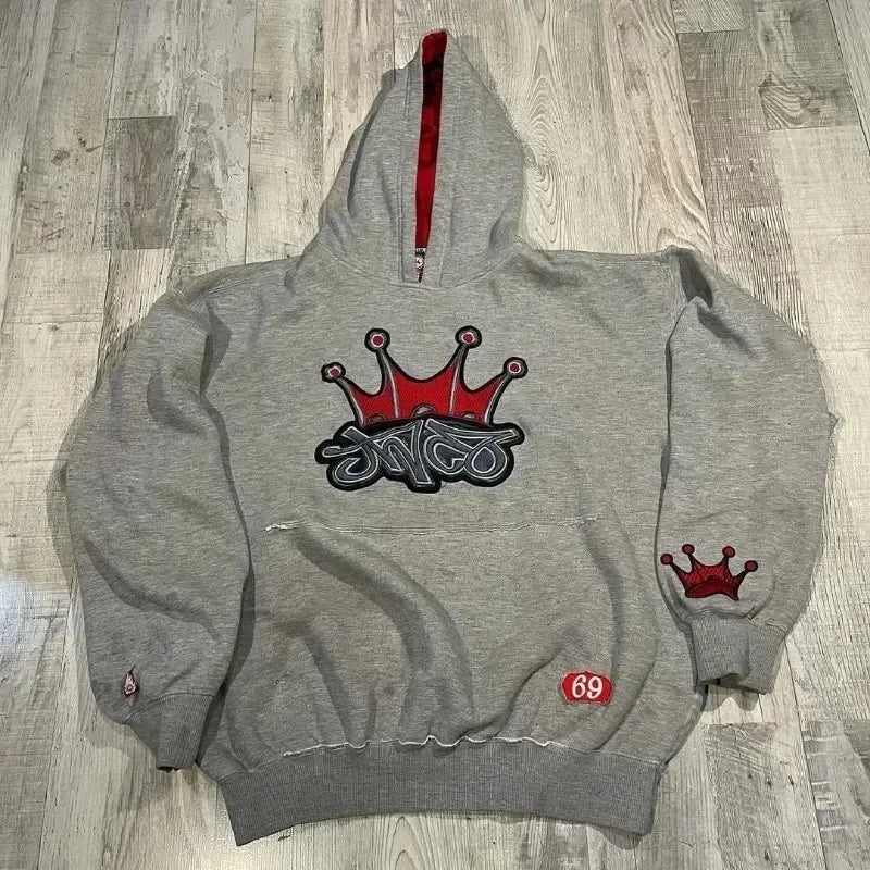 JNCO Hoodie Y2K Retro Hip Hop Skull Graphic