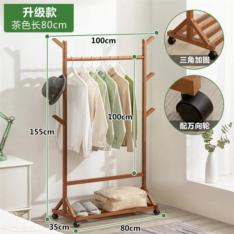 Wooden Boutique Coat Stand Floor Pants Bag Cheap