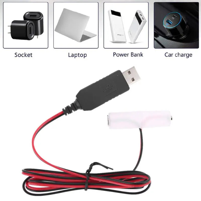 LR6 AA Battery USB Power Supply Cable for