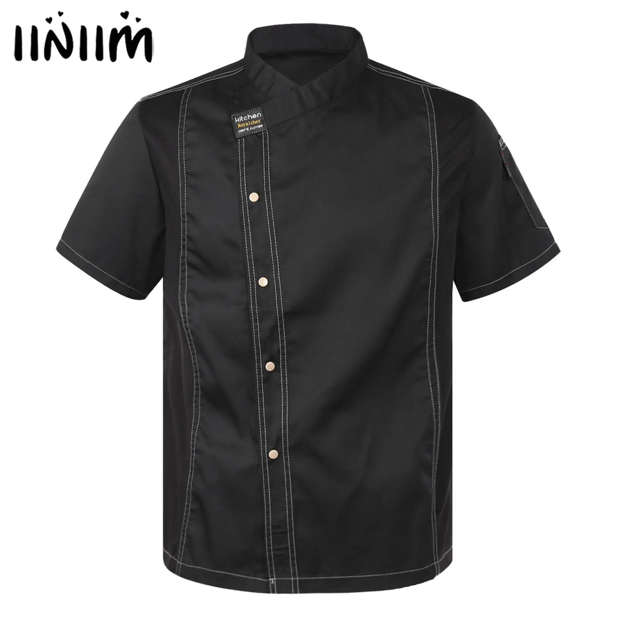 Unisex Chef Jacket Short Sleeve Restaurant Waiter Uniform