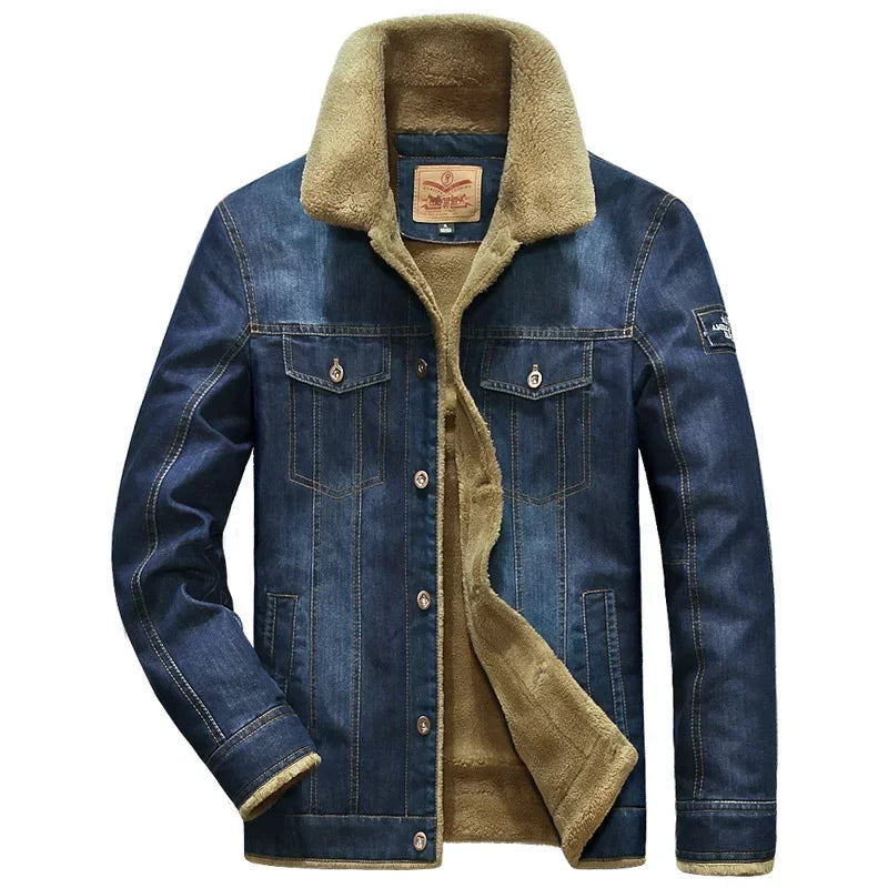 Winter Mens Denim Jacket High-quality Wool Thicked Thermal