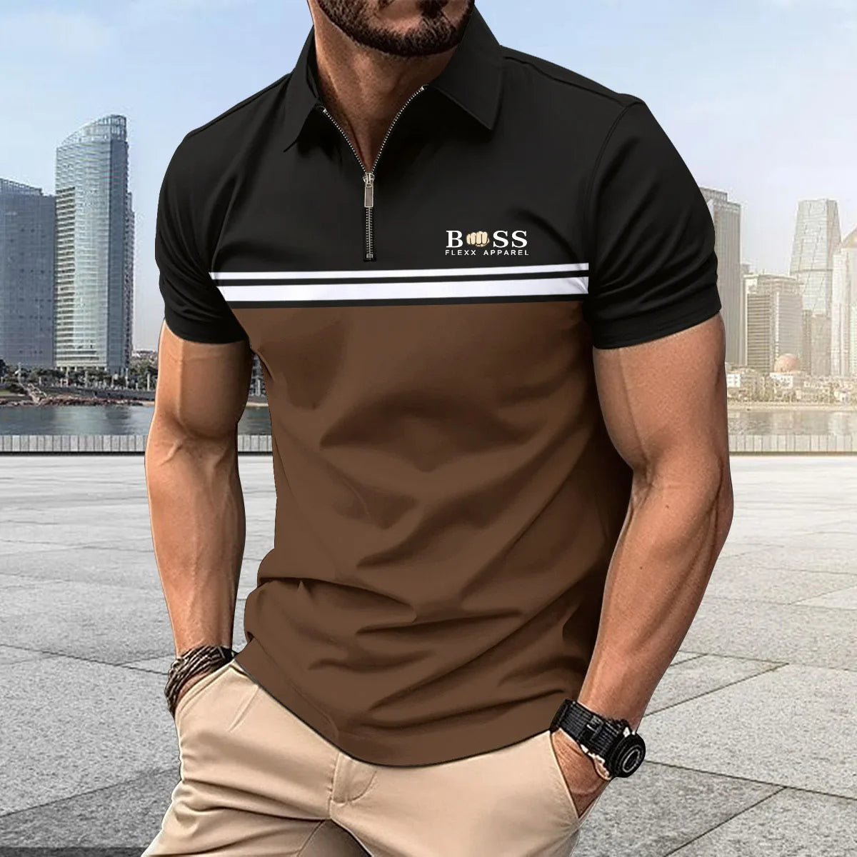 Spring Summer Autumn New Men's Short-sleeved Polo Shirt