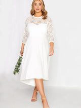 Plus Size 34 Lace Sleeve Spring Autumn Elegant