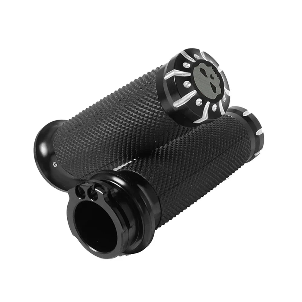 Black Motorcycle Handlebar Hand Grip 1'' 25mm Handle Bar Grips For Harley Sportster XL 883 1200 Touring Dyna Softail Road King