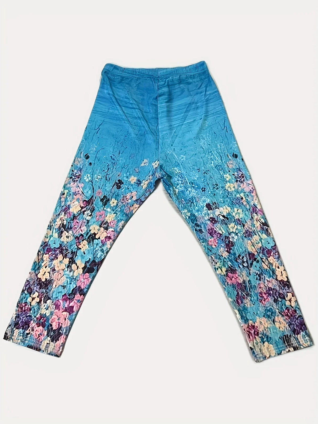 Plus Size Casual Capri Leggings Womens Plus Floral