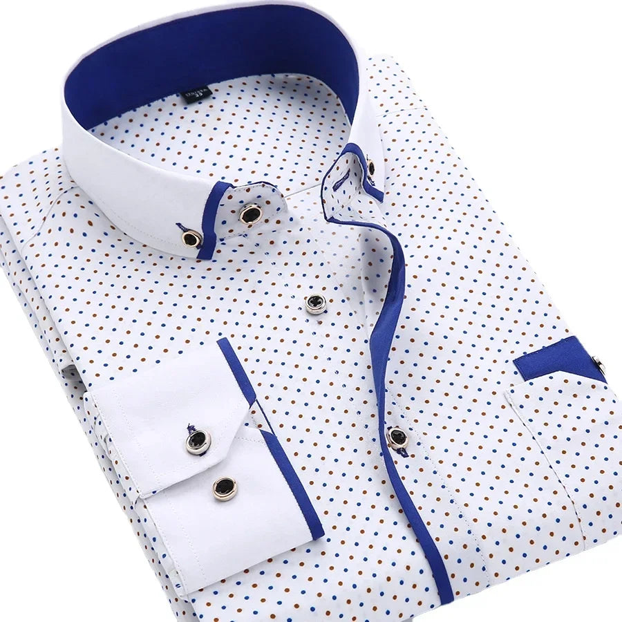 White Big Size 5XL Men Dress Shirt 2024