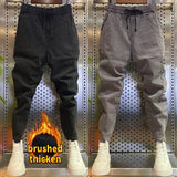 Men's Winter Pants Korean Streetwear Fleece Warm Designer