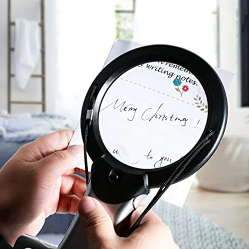 Hands Free LED Loupe Lighted Reading Magnifier Neck