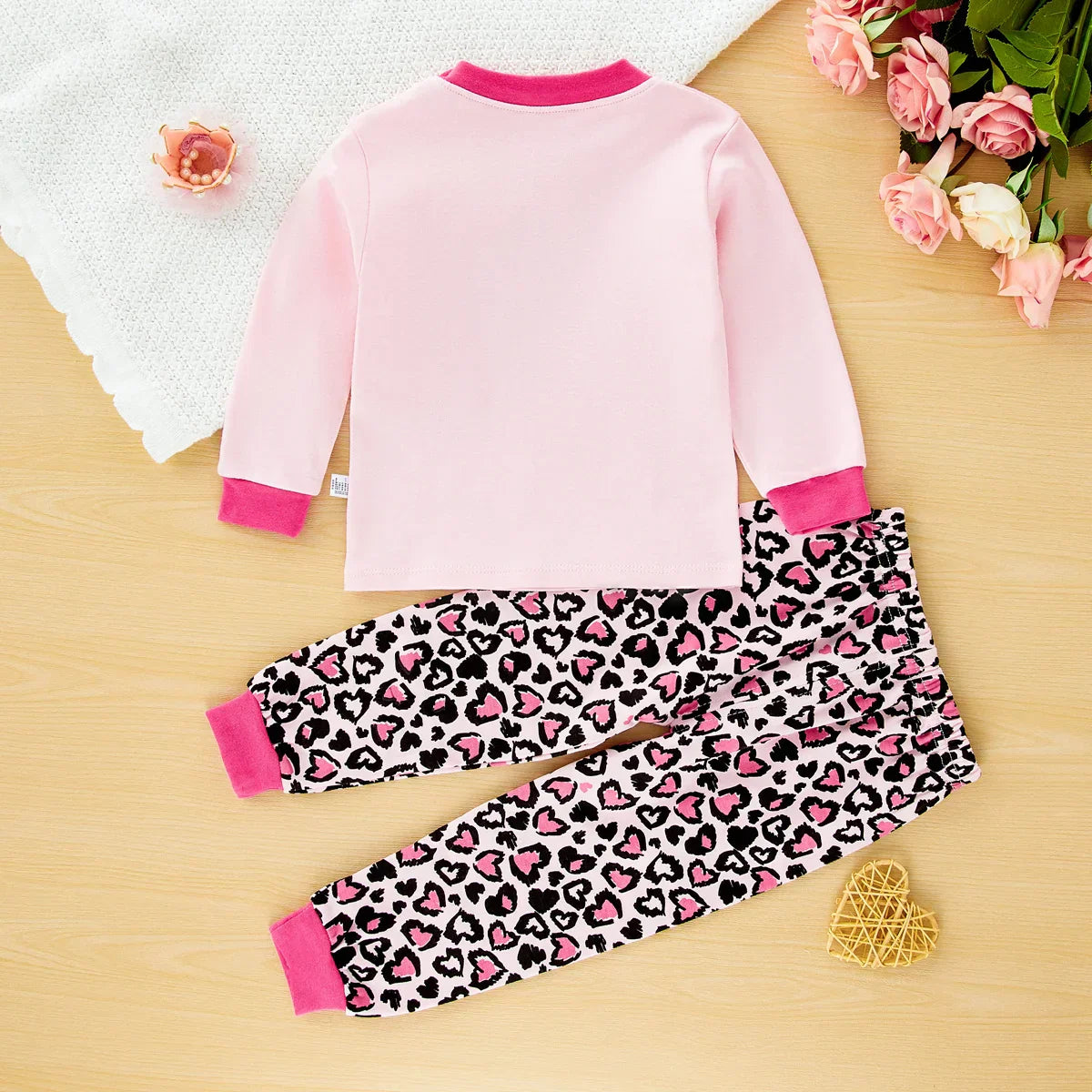 hibobi Spring 2-Piece Cute Cat Girl Round Neck