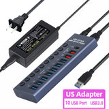 Metal USB 3.0 Hub Multi USB Splitter 4/7/10Ports