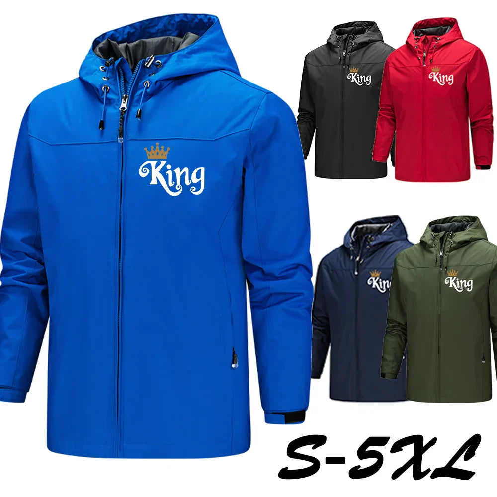 Hot Sale King Logo Printed Men's Lightweight Hooded