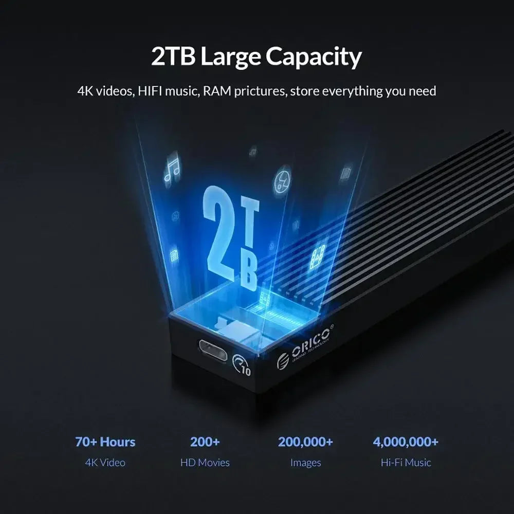 NVMe Enclosure USB C Gen2 10Gbps 20Gbps PCIe