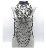 Women Body Chain Sexy Pearl Body Bra Chain