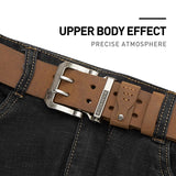 BISONDENIM Luxury Designer Belts for Men Vintage Spilt